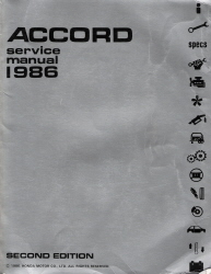 1986 Honda Accord Factory Service Manual