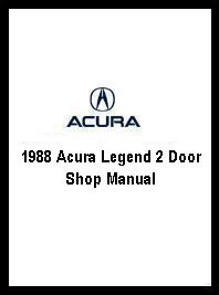 1988 Acura Legend 2 Door Shop Manual