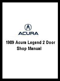 1989 Acura Legend 2 Door Shop Manual