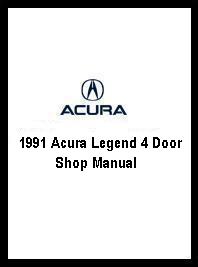 1991 Acura Legend 4 Door Shop Manual