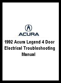 1992 Acura Legend 4 Door Electrical Troubleshooting Manual