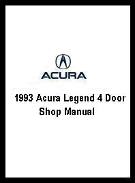 1993 Acura Legend 4 Door Shop Manual