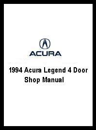 1994 Acura Legend 4 Door Shop Manual