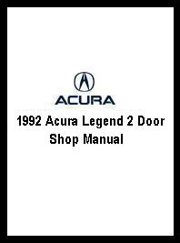 1992 Acura Legend 2 Door Shop Manual