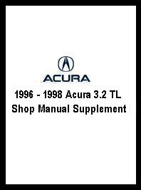 1996 - 1998 Acura 3.2 TL Shop Manual Supplement