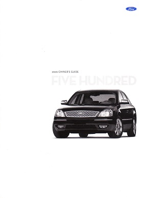 2006 Ford Five Hundred Owner's Manual Portfolio