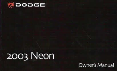 2003 Dodge Neon Factory Owner's Manual