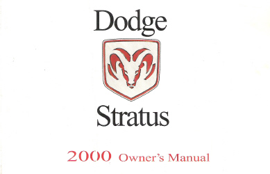 2000 Dodge Stratus Factory Owner's Manual