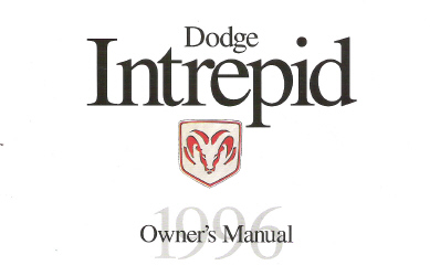 1996 Dodge Intrepid Factory Owner's Manual