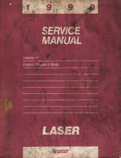 1990 Chrysler Laser Engine, Chassis and Body Service Manual - Volume 1