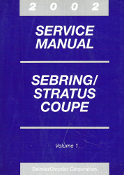 2002 Chrysler Sebring and Stratus Coupe Service Manual - 3 Volume Set