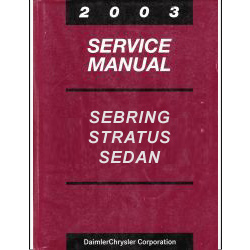 2003 Chrysler, Dodge Sebring, Stratus Sedan, Convertible Factory Service Manual