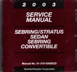 2003 Dodge Stratus Sedan / Chrysler Sebring Sedan and Convertible Factory Service CD-ROM
