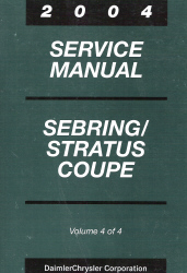 2004 Chrysler / Dodge Sebring / Stratus Coupe Factory Service Manual - 4 Volume Set