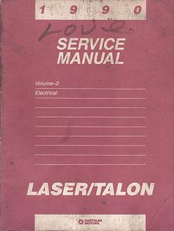 1990  Chrysler Laser / Eagle Talon Electrical Service Manual
