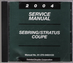 2004 Chrysler / Dodge - Sebring / Stratus Factory Service Manual - CD-ROM