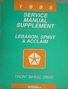 1995 Spirit, Acclaim, Lebaron  Service Manual Supplement