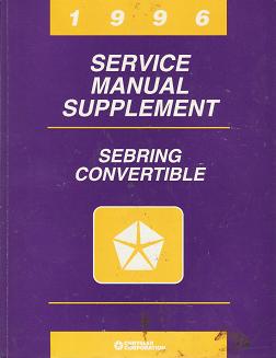 1996 Chrysler Sebring / Dodge Stratus / Plymouth Breeze Service Manual Supplement