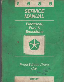 1989 Chrysler Electrical, Fuel & Emissions Front Wheel Drive Car Factory Service Manual