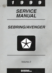 Chrysler, Dodge 1999 Sebring, Avenger Factory Service Manual 2 Volume Set - Softcover