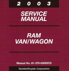 2003 Dodge Ram Van/Wagon Service Manual - CD-ROM