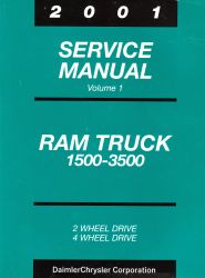2001 Dodge Ram Truck Service Manual 2 Volume Set