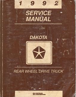 1992 Dodge Dakota Rear Wheel Drive Truck Service Manual