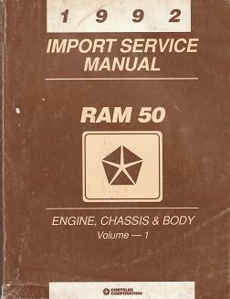 1992 Dodge Ram 50 Import Service Manual - 2 Volume Set - Softcover