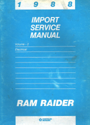 1988 Dodge Ram Raider Factory Import Service Manual - 2 Volume Set