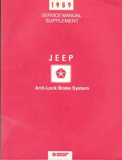 1989 Jeep Service Manual Supplement Anti - Lock Brake Systems