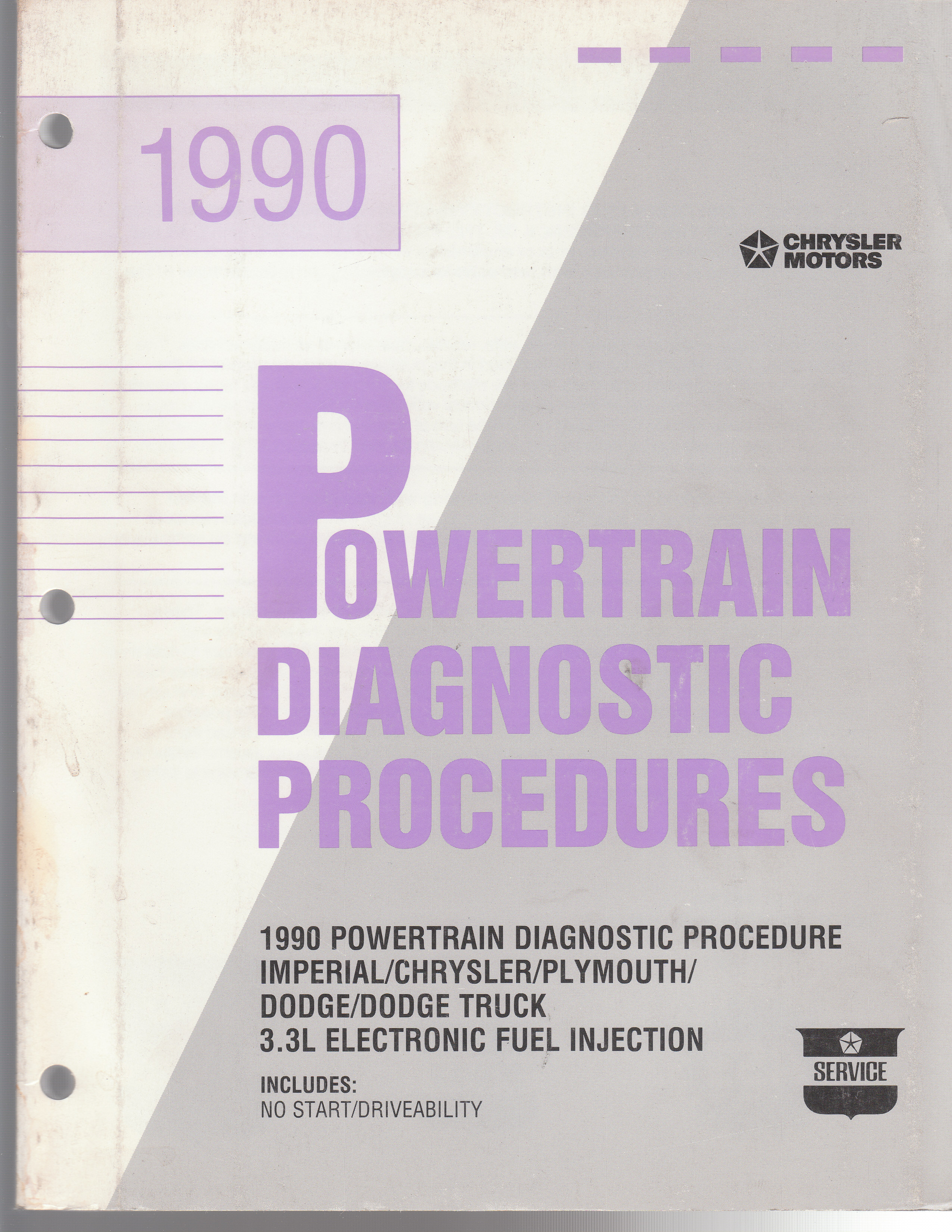 1990 Chrysler Imperial / Plymouth / Dodge / Dodge Truck 3.3L Electronic Fuel Injection Powertrian Diagnostic Procedures