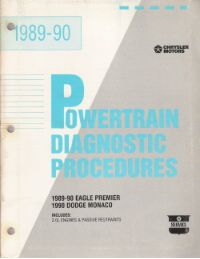 1989 - 1990 Eagle Premier / Dodge Monaco Includes: 3.0L Engines & Passive Restraints Powertrain Diagnostic Procedures