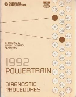 1992 Chrysler / Dodge / Plymouth / Jeep / Eagle Charging / Speed Control Systems Powertrain Diagnostic Procedures