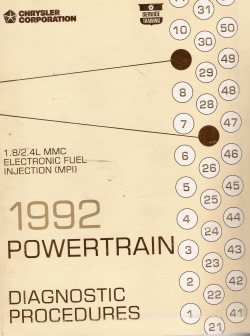 1992 Chrysler 1.8L/2.4L MMC Electronic Fuel Injection (MPI) Powertrain Diagnostic Procedures Manual
