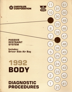 1992 Chrysler Passive Restraint System Body Diagnostic Procedures Manual