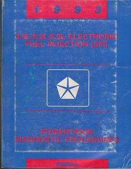 1993 Chrysler / Dodge / Plymouth / Jeep 3.9L / 5.2L / 5.9L Electronic Fuel Injection (SFI) Powertrain Diagnostic Procedures