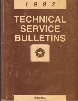 1992 Chrysler Technical Service Bulletins