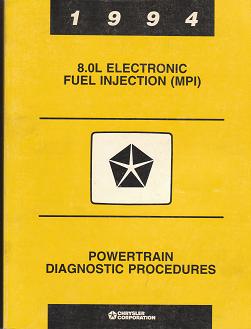 1994 Dodge Trucks 8.0L Electronic Fuel Injection (MPI) Powertrain Diagnostic Procedures