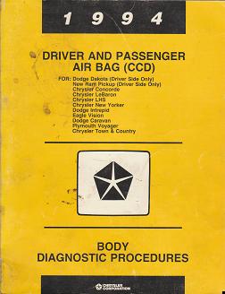1994 Dodge / Chrysler / Plymouth / Eagle Driver and Passenger Airbag (CCD) Body Diagnostic Procedures