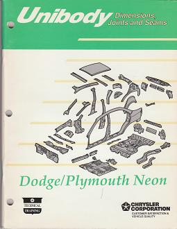 1993 Dodge Neon / Plymouth Neon Unibody Dimensions, Joints, and Seams Manual