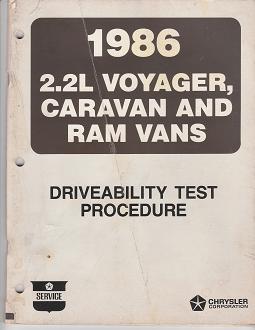 1986 2.2L Plymouth Voyager / Dodge Caravan / Ram Vans Driveability Test Procedure