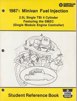 1987 1/2 Chrysler / Dodge / Plymouth Minivan Fuel Injection 2.5L Single TBI 4 Cylinder Featuring the SMEC Student Reference Book