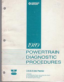 1989 Jeep / Eagle 2.5 / 3.0 Liter Premier Powertrain Diagnostic Procedures