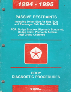 1994 -1995 Chrysler/Dodge Passive Restraints Body Diagnostic Procedures Manual