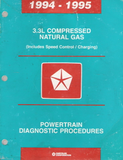 1994 - 1995 Chrysler 3.3L Compressed Natural Gas Powertrain Diagnostic Procedures Manual