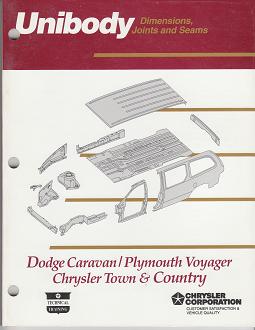 1995 Chrysler Town & Country / Dodge Caravan / Plymouth Voyager Unibody Dimensions, Joints, and Seams Manual