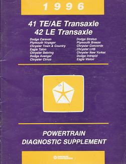 1996 Chrysler / Dodge / Plymouth 41 TE/AE Transaxle 42 LE Transaxle Powertrain Diagnostic Supplement