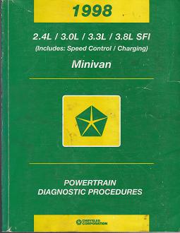1998 Chrysler, Dodge, Plymouth Town & Country, Caravan & Voyager 2.3L, 3.0L, 3.3L, & 3.8L SFI Powertrain Diagnostic Procedures - Softcover