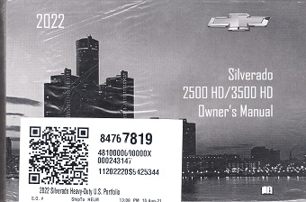 2022 Chevrolet Silverado 2500 & 3500 HD Owner's Manual Portfolio