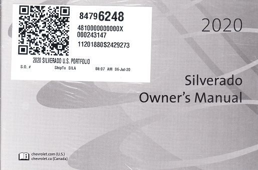 2020 Chevrolet Silverado Owner's Manual Portfolio, 84796248